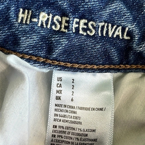 American Eagle Outfitters hi-rise festival cutoff distressed gold sequins shorts - Picture 6 of 14